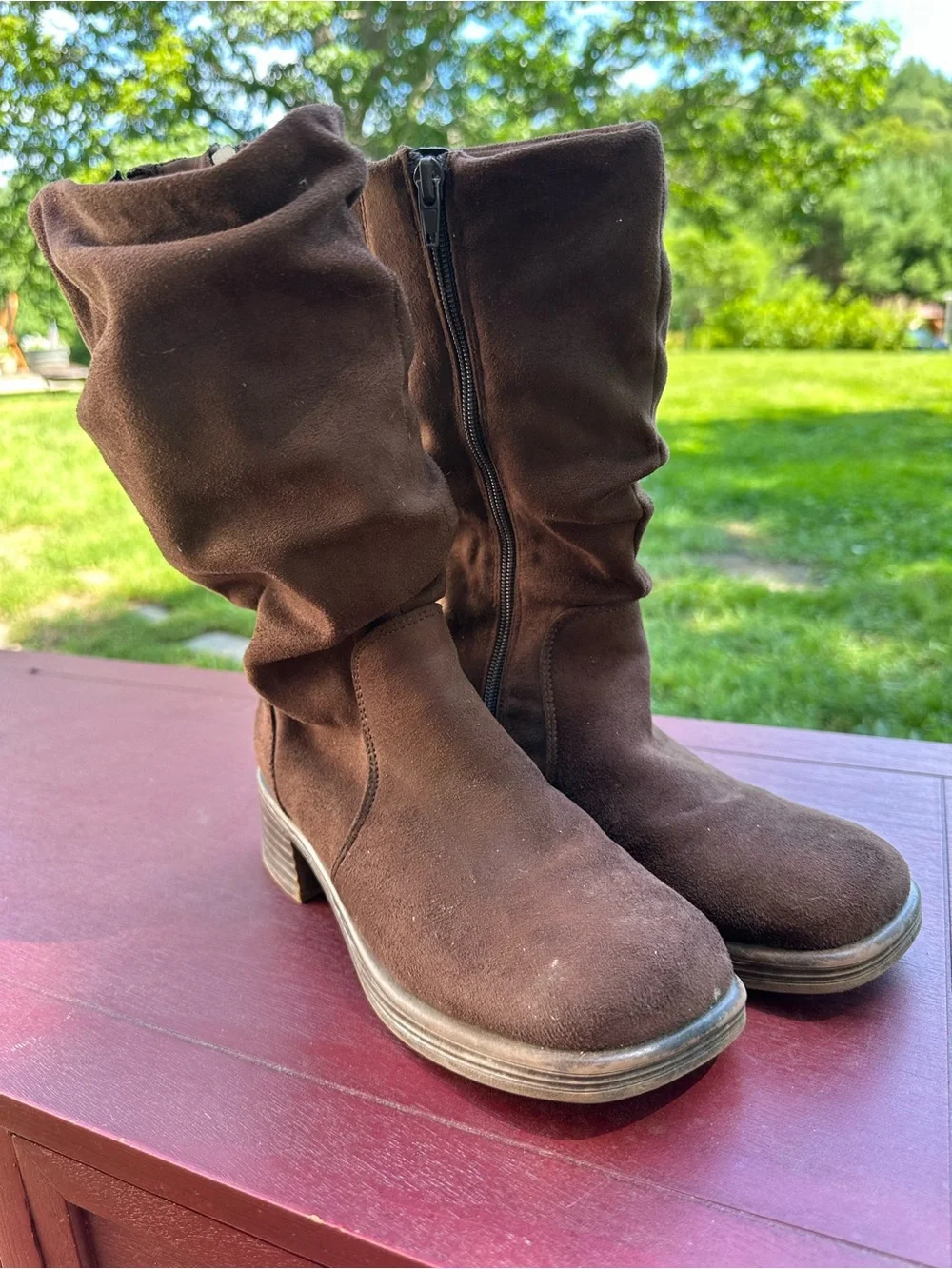 Steve Madden Brown Suede Slouch Boots
